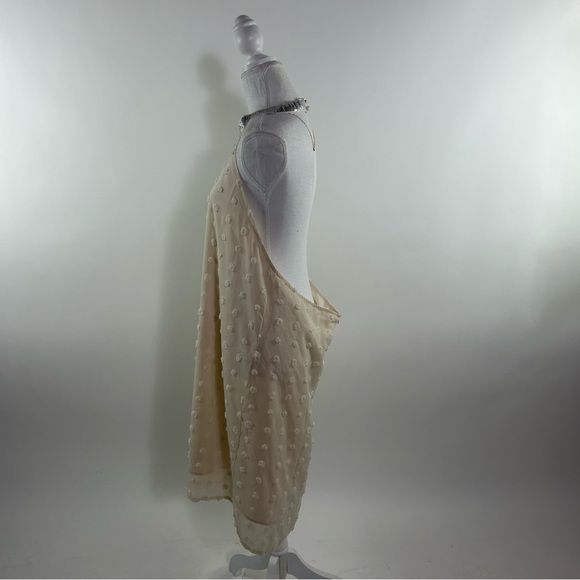 Vintage Cream Dress with White Lifted Polka Dots - Picture 5 of 7